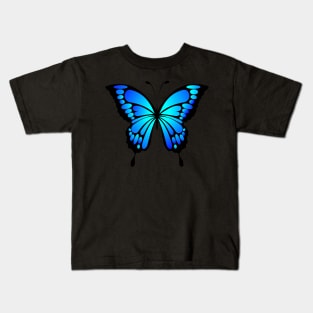 Blue Butterfly Kids T-Shirt